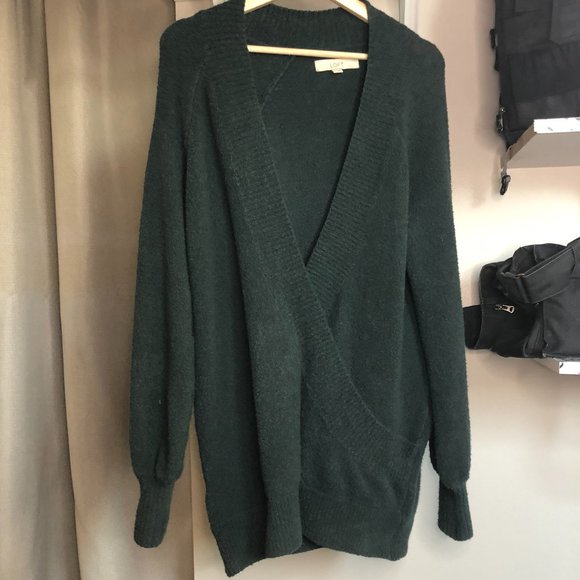 Loft Oversized Sweater Forest Green Size Small - Picture 2 of 4